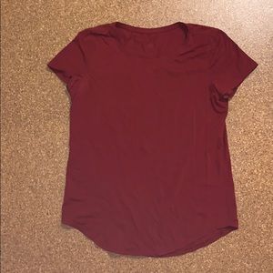 Red Lululemon tee shirt